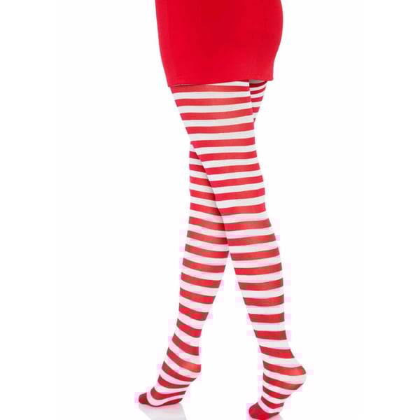 LEG AVENUE - GESTREIFTE STRUMPFHOSE WEISS/ROT