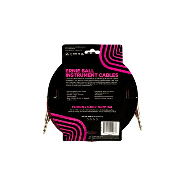 Ernie Ball 6394 Braided Straight Straight 3m