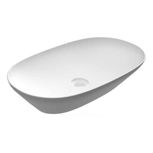 Lavabo da appoggio ovale allungato (senza foro) variant 60x36 cm