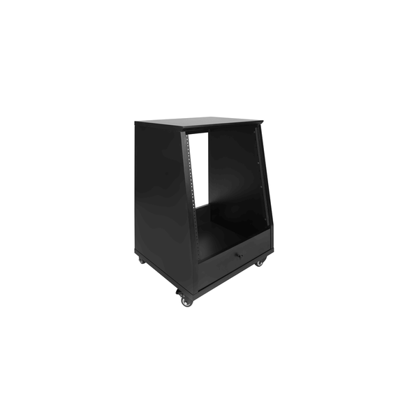 Gator Frameworks GFW-ELITESTUDIORK12-BLK Rack da studio inclinato 12 unità con finitura nera standard<br>