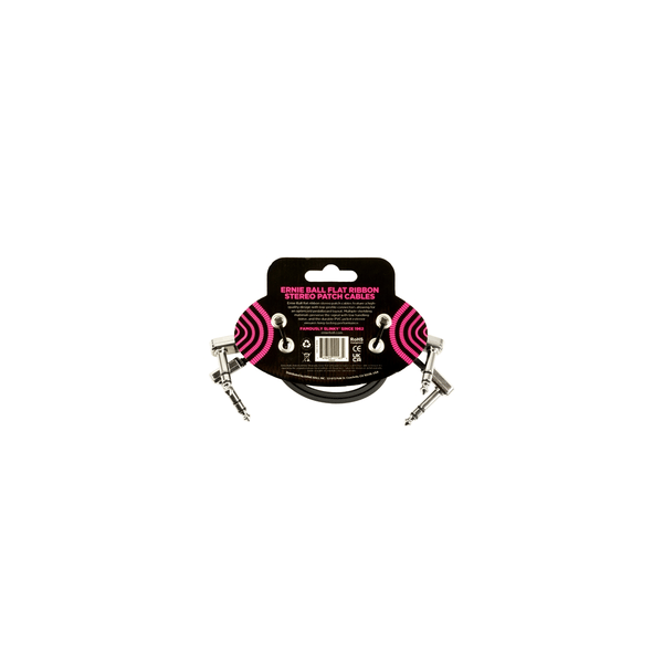Ernie Ball 6405 Flat Ribbon Stereo Patch Cable 30,48cm 2-Pk