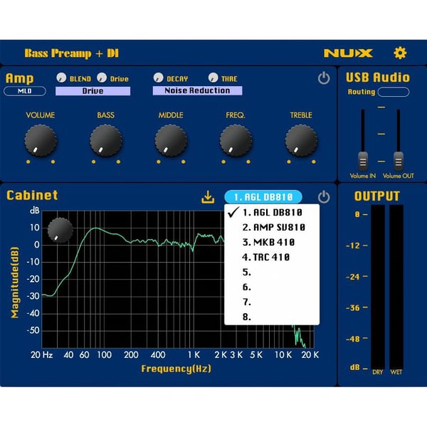 NUX Bass preamp + DI stompbox a pedale. Modello NBP-5