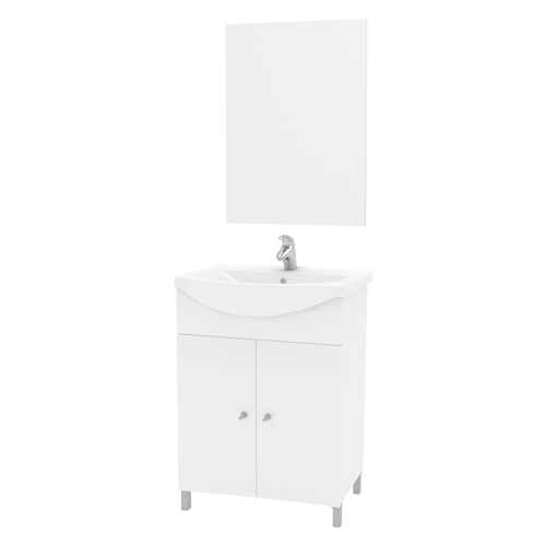 SAVINI DUE Pensile Bagno Bianco Decapè 65X21 X71H Con Ante In Legno E  Pomelli In Ceramica