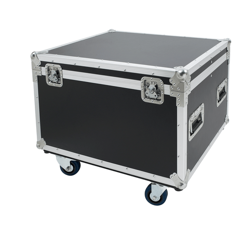 PROEL STAGE Flight case multifunzione realizzato in multistrato di pino marino di spessore 9mm. con ruote girevoli da 100 mm di tipo industriale (2 con freno).