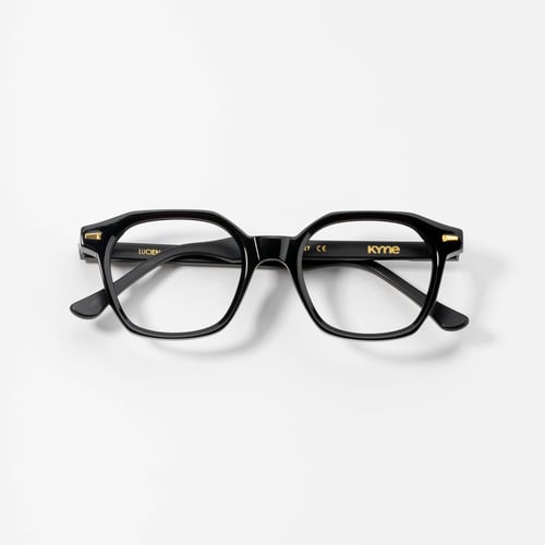 Kyme Eyewear Kyme Lucien Black Sunglasses - Handmade Italian Geometric Eyewear.  Color Black, Size Medium