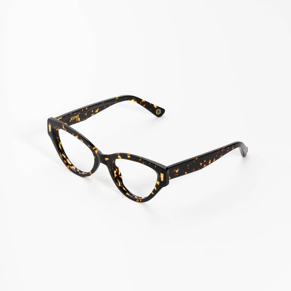 Kyme Elisa Dark Avana - Handmade Cat-Eye Italian Sunglasses