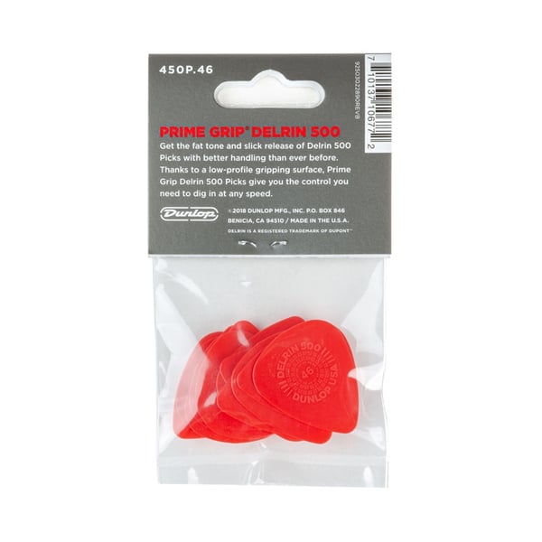 Dunlop 450P046 Prime Grip Delrin 500 .46 mm Player's Pack/12