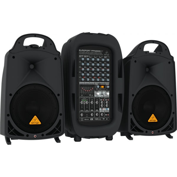 BEHRINGER PPA2000BT SISTEMA PA PORTATILE 2000 WATT CON BLUETOOTH E EFFETTI MIXER + CASSE