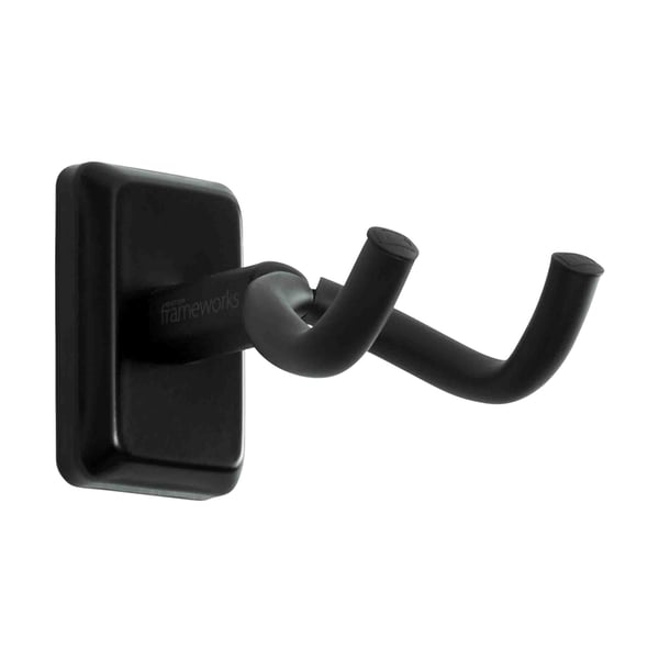 Gator Frameworks GFW-GTR-HNGRBLK Supporto a muro per chitarra con piastra nera<br>