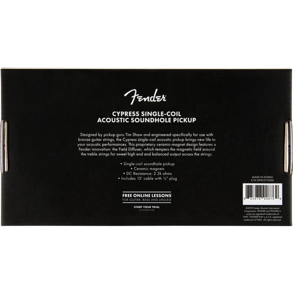 FENDER Cypress Single-Coil Acoustic Soundhole Pickup Natural