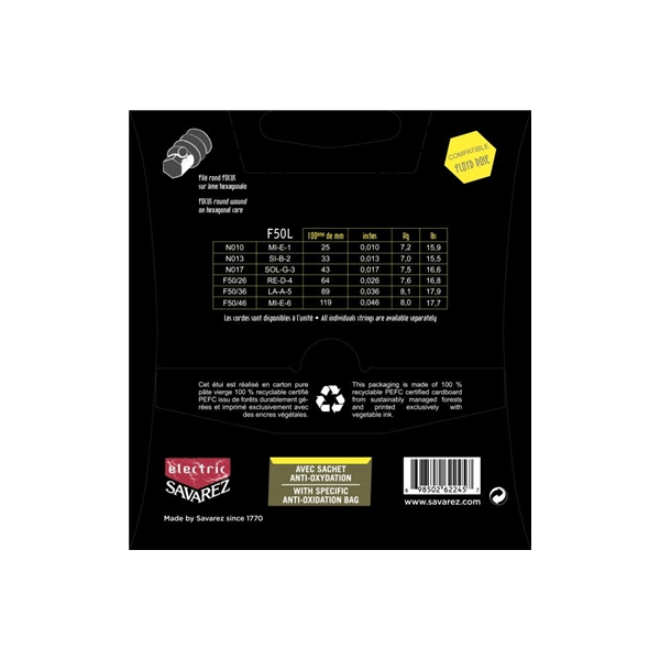 Savarez F50L Corde Focus per Chitarra Elettrica 10-46, Set/6