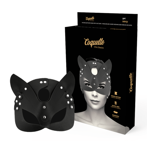 COQUETTE ACCESSORIES COQUETTE CHIC DESIRE - MASCHERA VEGANA IN PELLE CON ORECCHIE DI GATTO