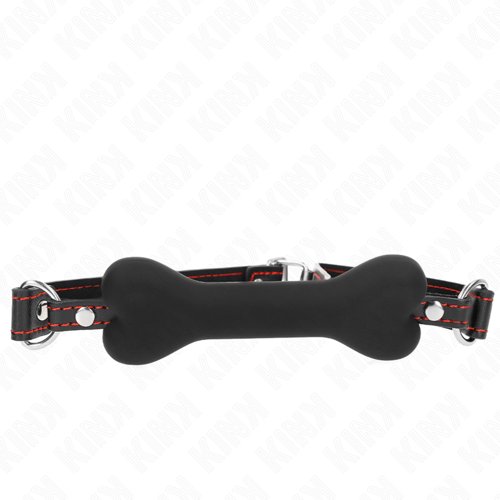 KINK COLLAR & GAG KINK - OSSO NERO 12 CM BAVAGLIO 63 x 2 CM