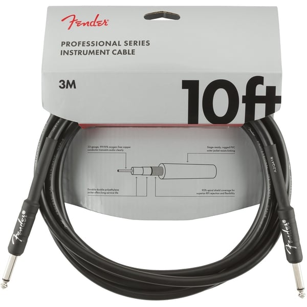 FENDER Cavo per strumenti serie Professional Straight/Straight 10' Black. Modello 0990820024