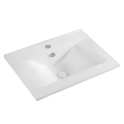 Lavabo soprapiano con foro rubinetto cm 62x46
