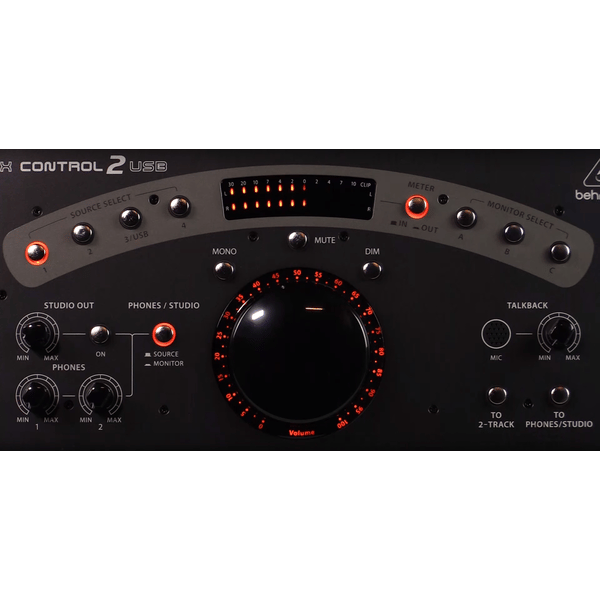 BEHRINGER XENYX CONTROL2-USB MIXER MONITOR INTERFACCIA AUDIO USB CONTROL 2 TWO MANOPOLA ILLUMINATA