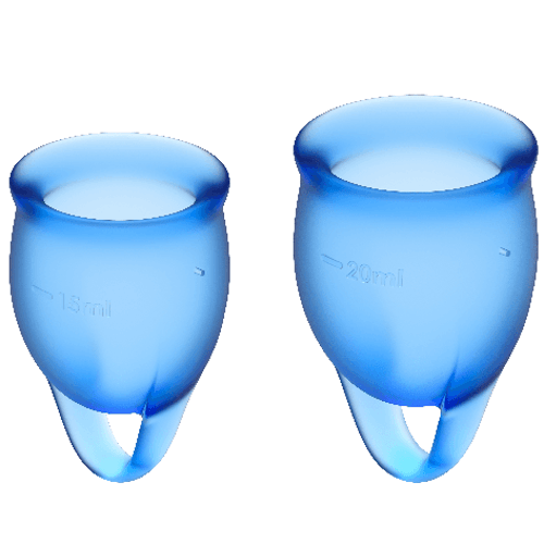 SATISFYER MENSTRUAL CUPS SATISFYER - FEEL CONFIDENT COPPA MESTRUALE BLU SCURO 15 + 20 ML
