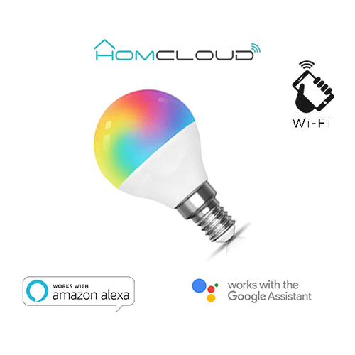 Homcloud Lampadina Wi-FI RGB+BIANCO CALDO E14 G45 dimmerabile