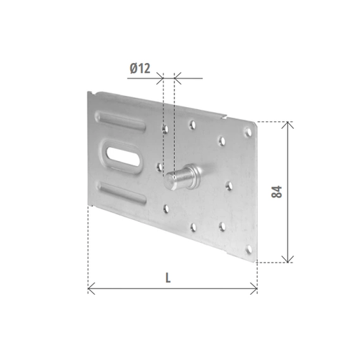 PIASTRA 145mm PER ARGANELLI FERRO ZINCATO
