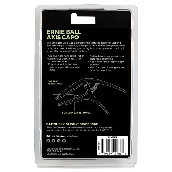 Ernie Ball 9608 Axis Capo Pewter 2021