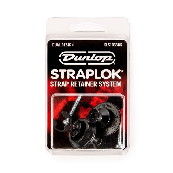 Dunlop SLS1033BK Straplok Dual Design Strap Retainer System, Black