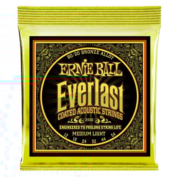 Ernie Ball 2556 Everlast Coated 80/20 Bronze Medium Light 12-54
