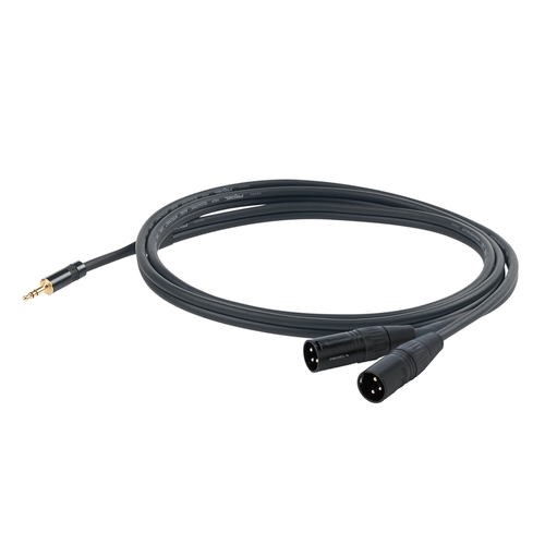 PROEL STAGE Nuovo cavo audio professionale Y con connessioni spina jack Stereo Ø 3.5 mm YONGSHENG - 2 x spina volante XLR 3P YONGSHENG . Lunghezza 1,5 m. Colore disponibile: Nero Altre lunghezze disponibili: visualizzare le specifiche tecniche