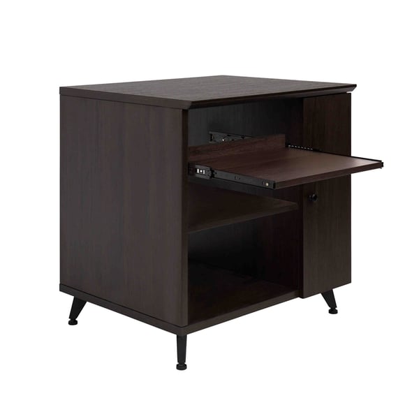 Gator Frameworks GFW-ELITESIDECAR-BRN Mobile rack sidecar cabinet in legno con finitura noce scuro<br>