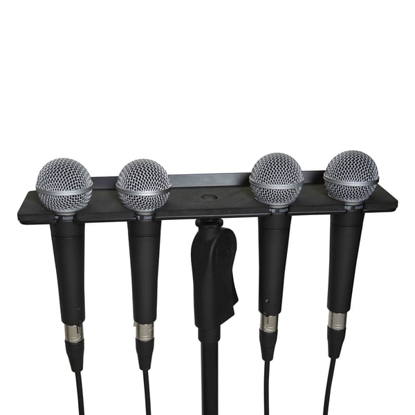 Gator Frameworks GFW-MIC-4TRAY Supporto multi-microfono per 4 microfoni<br>