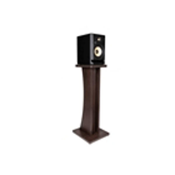 Gator Frameworks GFW-ELITESPKSTMN-BRN Coppia di supporti per monitor da studio in legno con finitura marrone scuro<br>