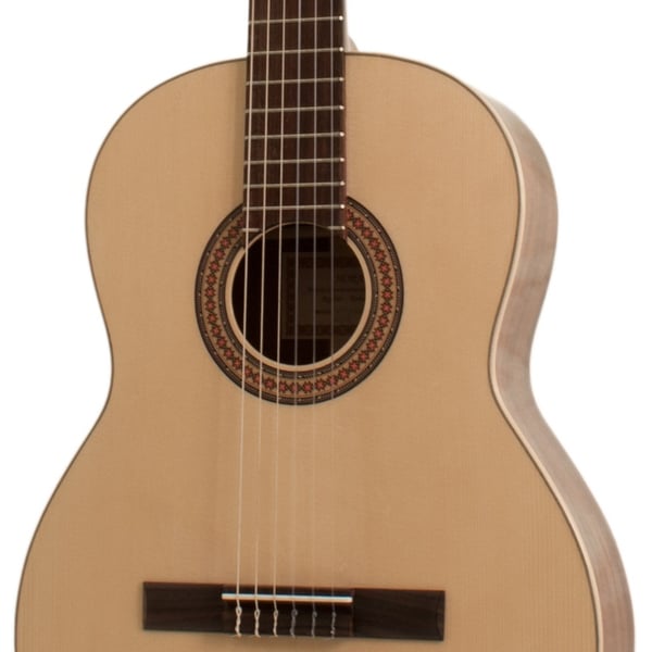 HORA CHITARRA CLASSICA 4/4 SM10 CRISTAL MADE IN EUROPE TOP ABETE MASSELLO SELEZIONATO FONDO-FASCE MOGANO MASSELLO ROSETTA INTARSIATA MANICO MOGANO TASTIERA PALISSANDRO SCALA 650MM