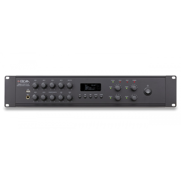 HELVIA Mixer-Amplificatore 4-Zone 120W 2-Unità Rack con DAB+/FM/USB/BT