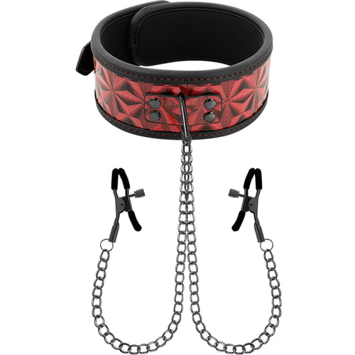 BEGME RED EDITION BEGME - COLLETTO RED EDITION CON MORSETTI PER CAPEZZOLI CON FODERA IN NEOPRENE