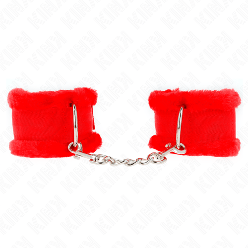 KINK WRIST RESTRAINT KINK - POGGIPOLSO FODERATO IN PELLICCIA ROSSO REGOLABILE 17-31 CM X 7 CM