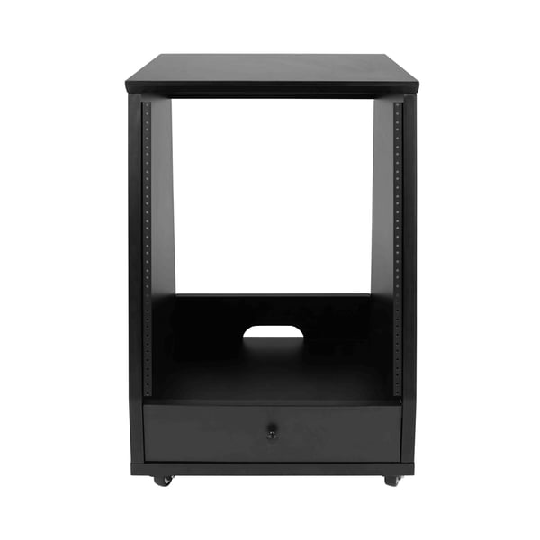 Gator Frameworks GFW-ELITESTUDIORK12-BLK Rack da studio inclinato 12 unità con finitura nera standard<br>