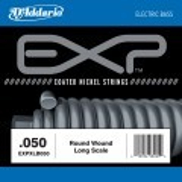 D'ADDARIO EXP Coated Nickel Round Wound Bass Guitar Single String, .050