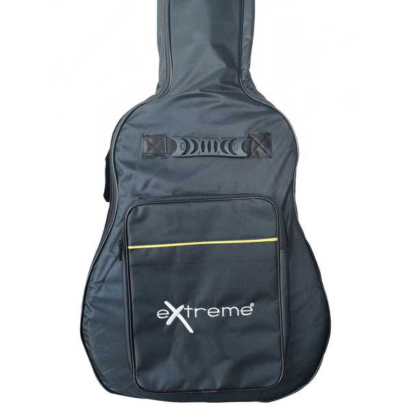 EXTREME BAG WG8 BORSA IMBOTTITA PER CHITARRA ACUSTICA 8MM CON 2 TASCHE FRONTALI COLORE NERO