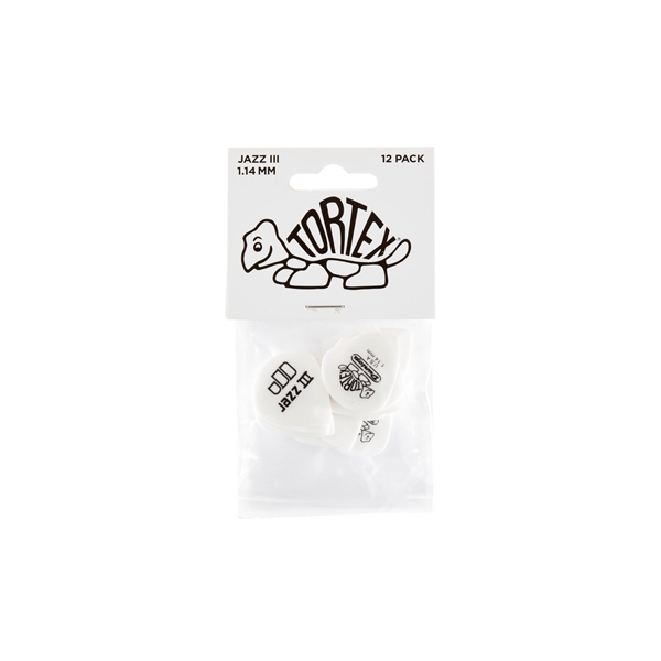 Dunlop 478P1.14 TORTEX WHITE JAZZ III, 1.14MM