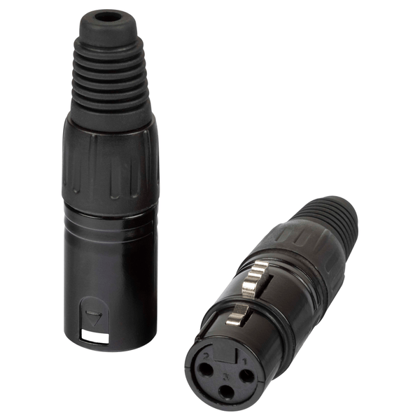 PROEL STAGE Spina volante XLR 3 poli, manicotto nichelato nero.