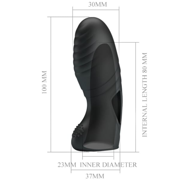 PRETTY LOVE - ALAN VIBRATEUR DE DOIGTS EN SILICONE NOIR