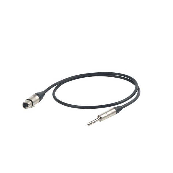 PROEL STAGE Cavo professionale esoterico bilanciato con connessioni spina jack Stereo Ø 6.3 mm Neutrik - presa volante XLR 3P Neutrik/NP3X - HPC250 - NC3FXX. Lunghezza: 1 metro. Colore disponibile: Nero. Altre lunghezze disponibili: visualizzare le specifiche tecniche