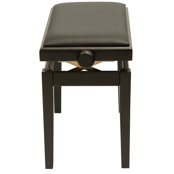 PROEL STAGE Panca professionale regolabile in legno per piano ed organo. Telaio Nero opaco. Cuscino imbottito con rivestimento in similpelle nera.