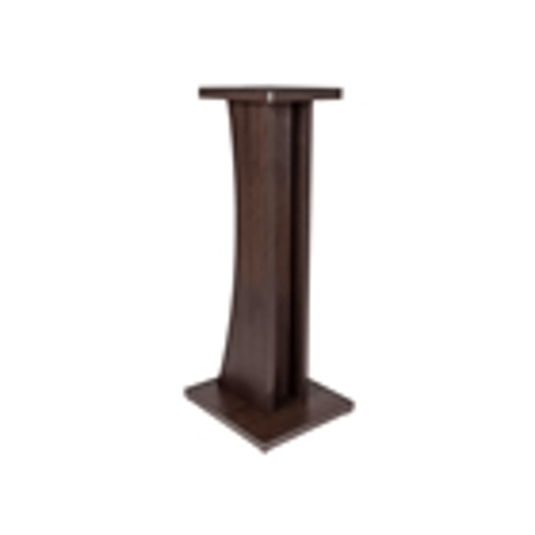 Gator Frameworks GFW-ELITESPKSTMN-BRN Coppia di supporti per monitor da studio in legno con finitura marrone scuro<br>