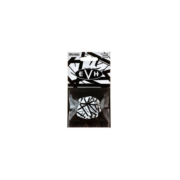 Dunlop EVHP03 EVH Max Grip White With Black Stripes 0.60 mm Pack/6