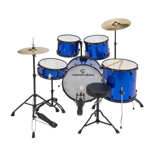 SOUNDSATION Drum Set 5 pcs in Pioppo con finitura rivestita metallic Blue