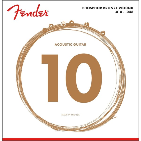 FENDER Muta per chitarra acustica in bronzo fosforoso, Ball End, scalatura 60XL .010-.048, (6). Modello 0730060402