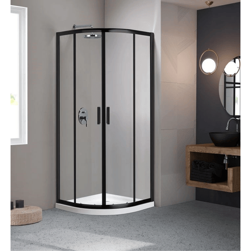 Box Doccia Semicircolare Vetro Trasparente Anticalcare Temperato 6MM Apertura Angolare Doppio Scorrevole