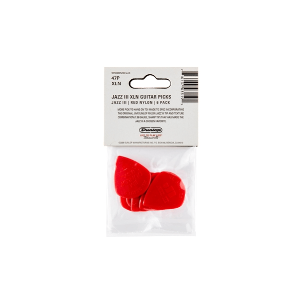 Dunlop 47PXLN Nylon Jazz III XL, Red Nylon
