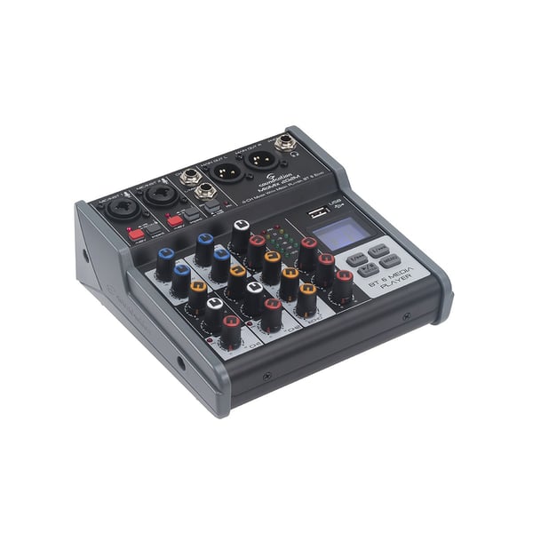 SOUNDSATION Mixer Professionale 4-Canali con Media Player, BT &amp; Effetto Eco Digitale. Modello MIOMIX 202M