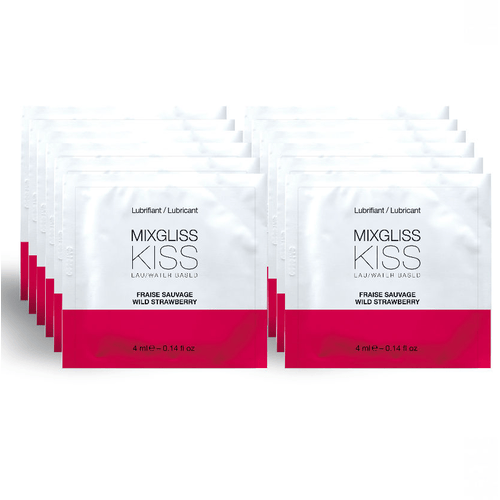 MIXGLISS - LUBRIFIANT À BASE D'EAU SAVEUR FRAISE 12 UNIDOSE 4ML